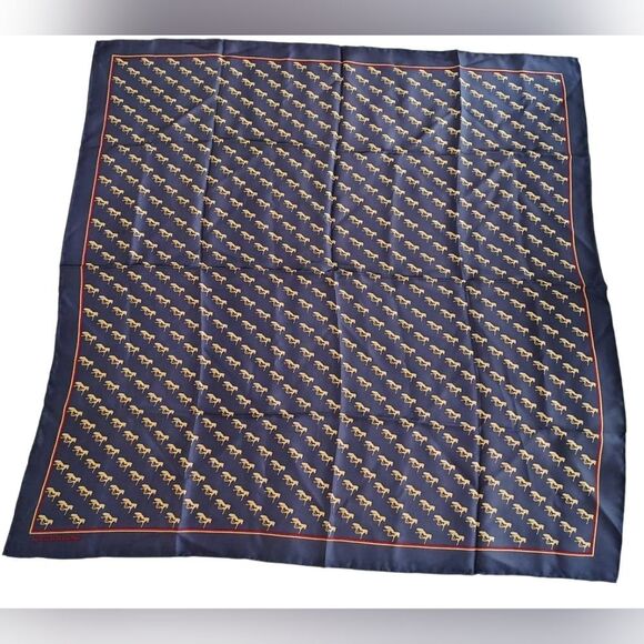Kentucky Derby Horse Park 💯 Silk Scarf Vintage - Picture 1 of 14